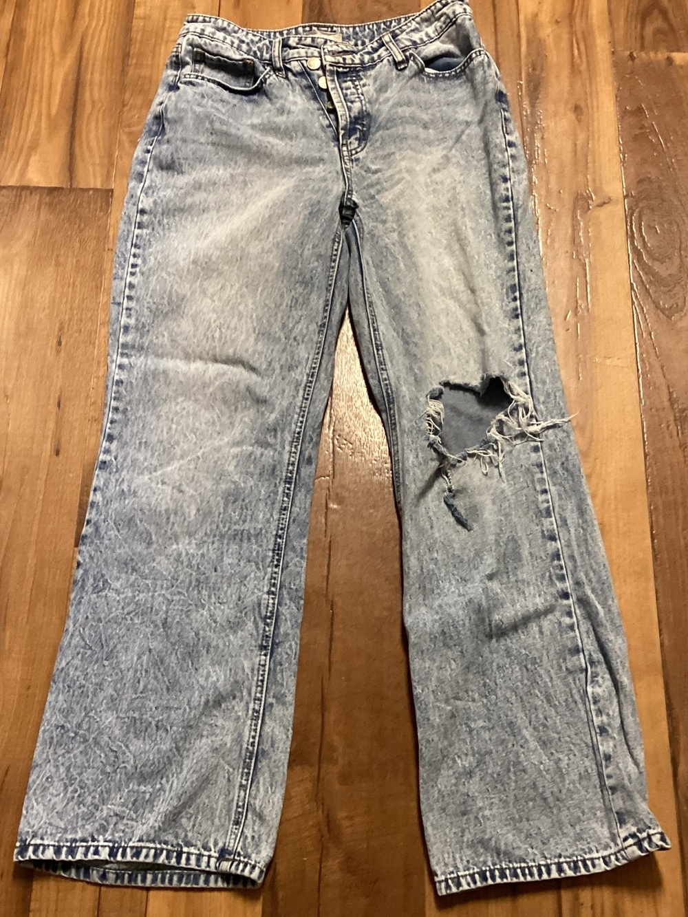 Altar'd State Jeans Light Blue Distressed Wide-Leg Jeans Women’s 27